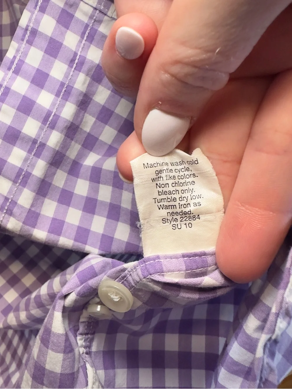J.Crew Men’s Secret Wash Shirt Purple White Gingham Button Down 100% Cotton Sz L